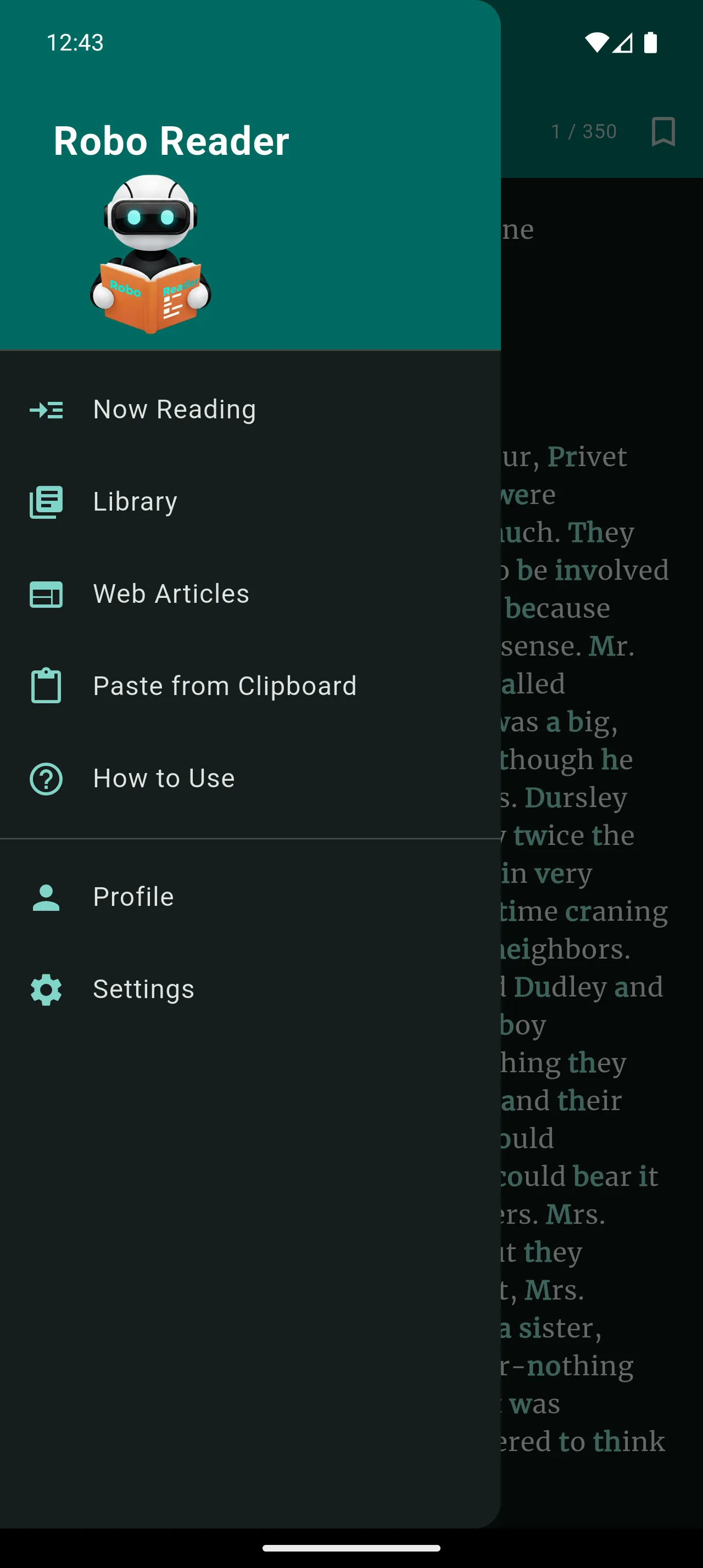 Robo Reader Customization & Themes feature screenshot