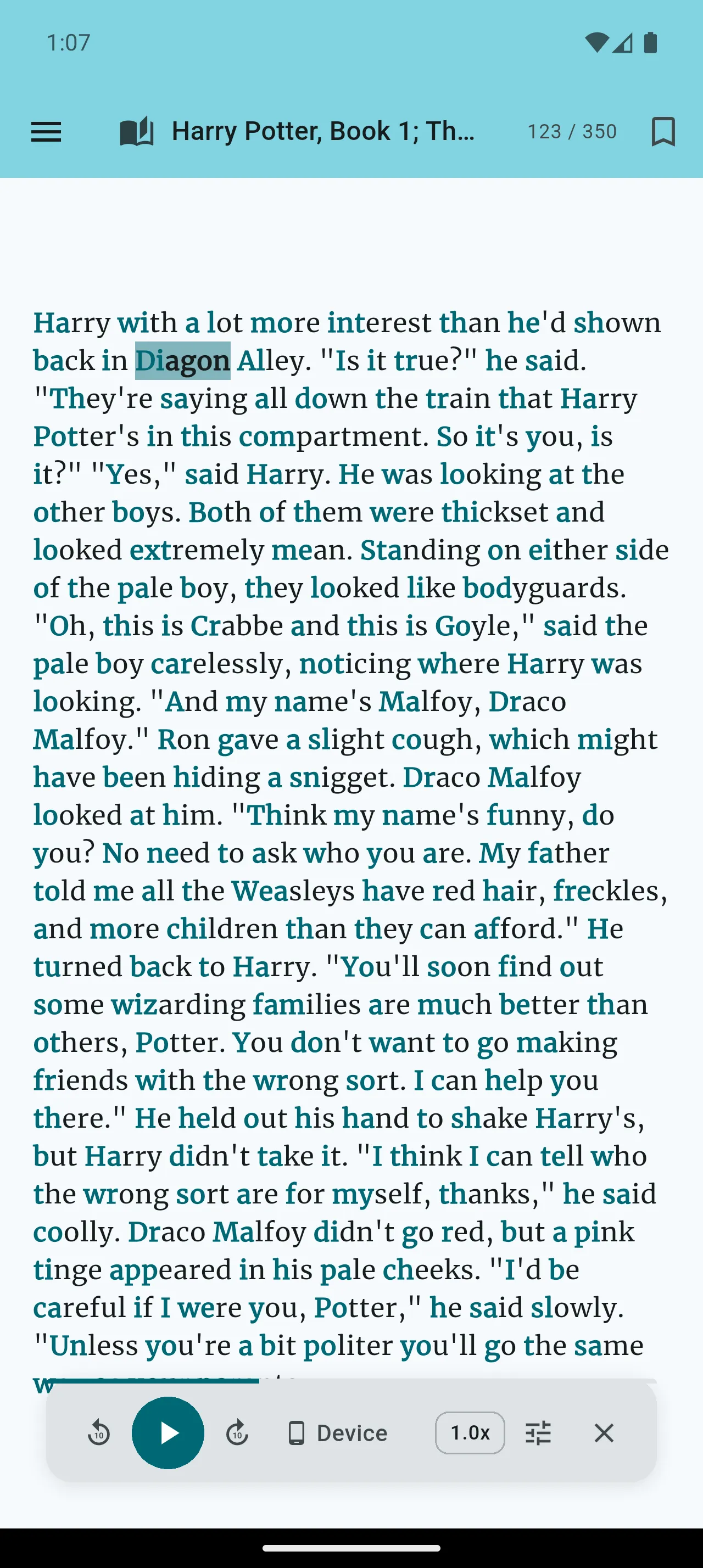 Robo Reader Text-to-Speech feature — main view